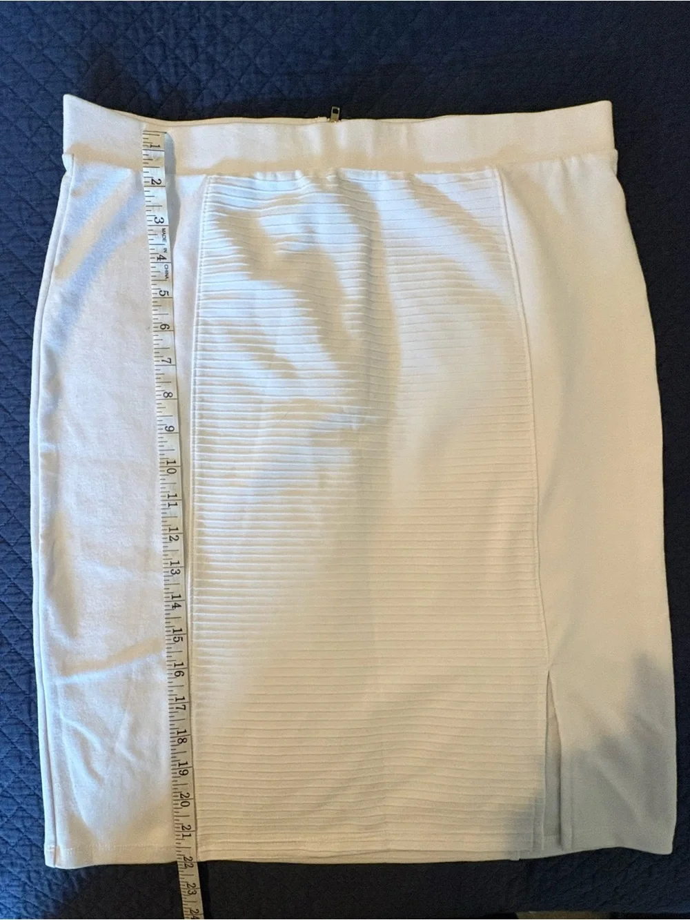 Bandage Pencil Skirt Exposed Gold Zip Size L